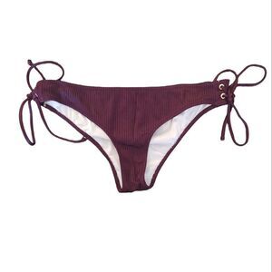 PINK VS Purple Mini Cheekster Tanga Side Ties Bikini Swim  Bottoms Medium